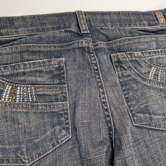 7 For All Mankind Bootcut Swarovski Jeans Sz 28 - Picture 5 of 11